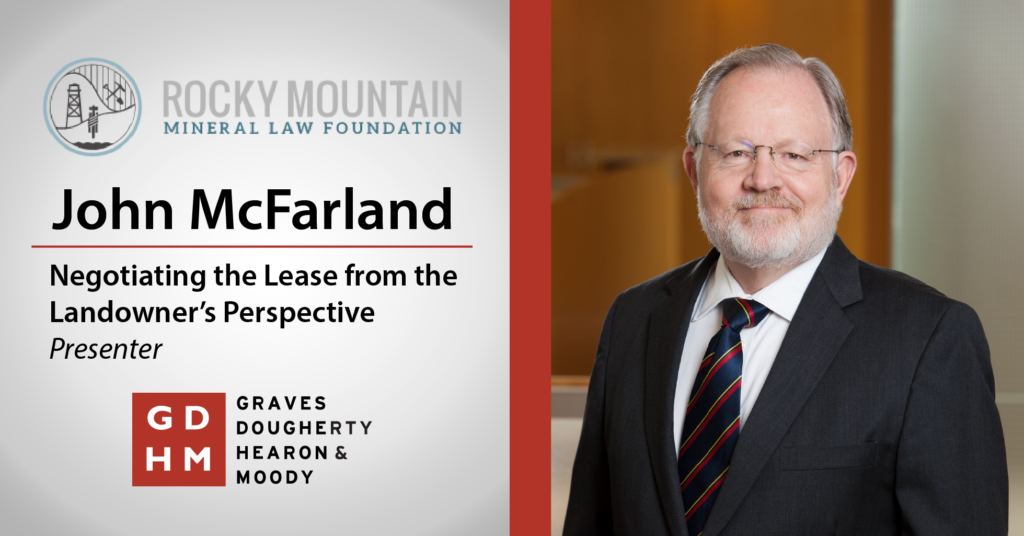 John McFarland speaks at Rocky Mountain Mineral Law Foundation