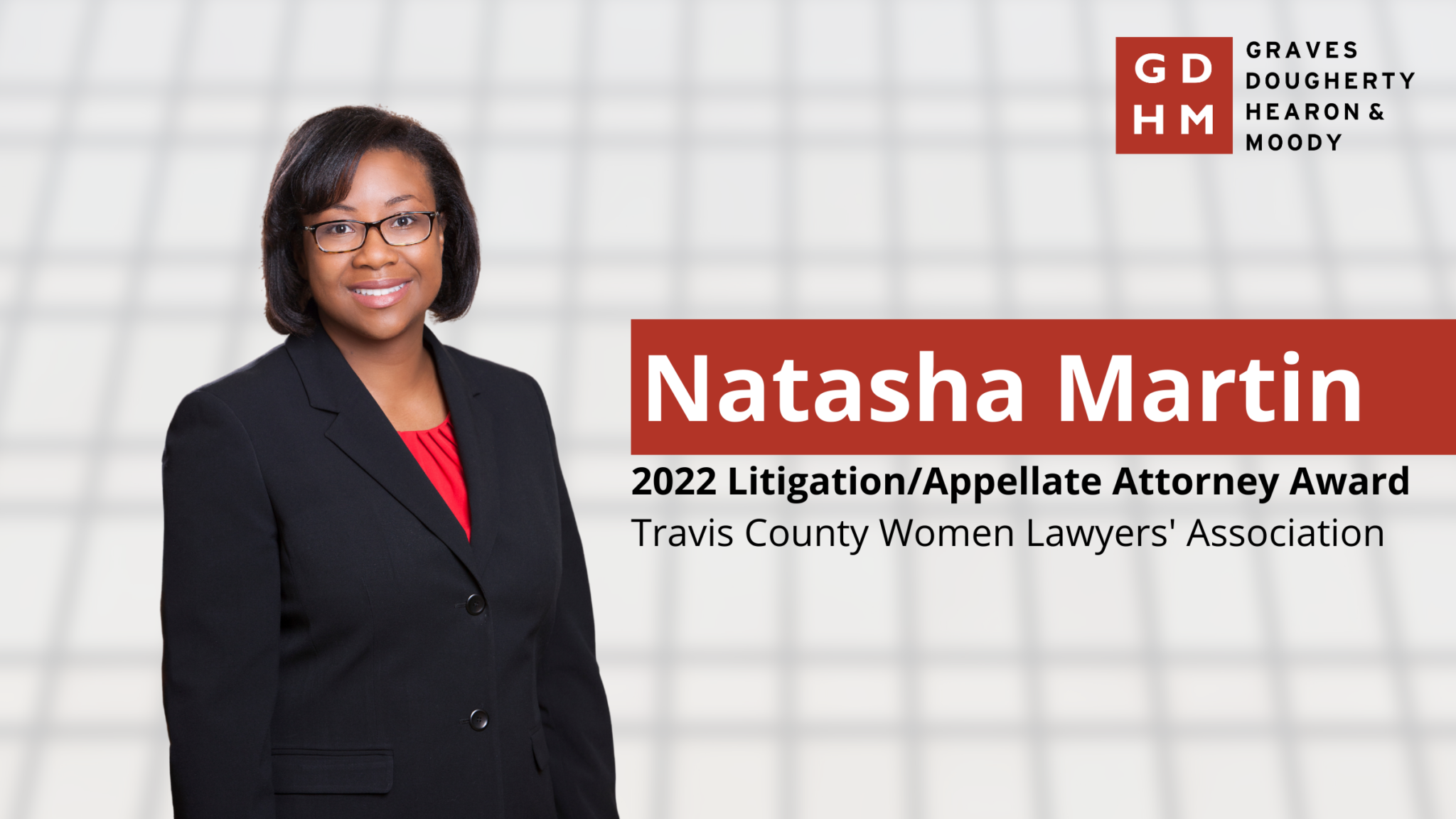 Natasha Martin Honored by Travis County Women Lawyers’ Association